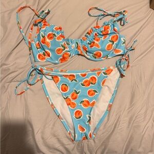 Wild Fable Blue and Orange Kids Bikini Set